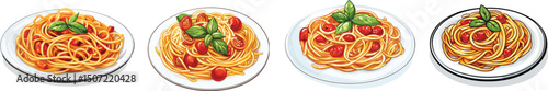 Spaghetti Meal set vector