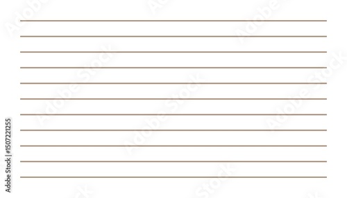 Photos Blank Lined Sheet of Paper with Brown Horizontal Rules on White Background for W