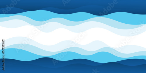 Sea waves layered vector background illustration and sea beach vector illustration.