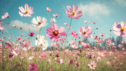 Cosmos flower blossom in garden