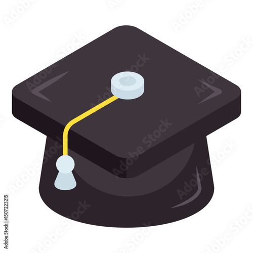 Academic cap icon, vector design of mortarboard