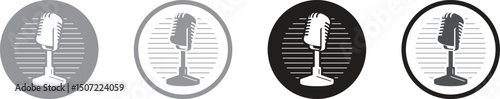Microphone Icons set. variant microphone icon. Karaoke mic. Podcast microphone. web and mobile icons.