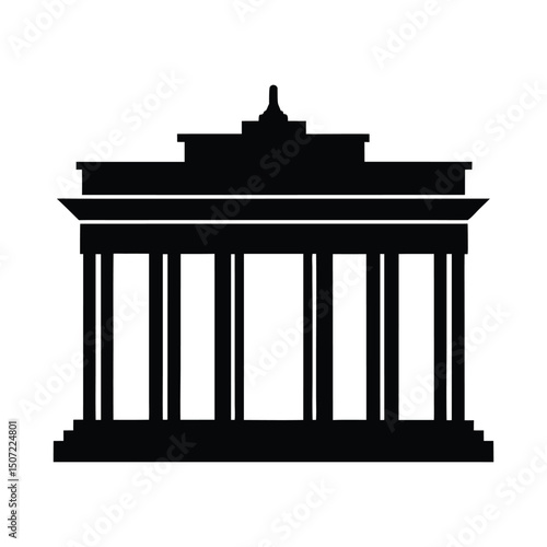 Brandenburg Gate icon vector silhouette