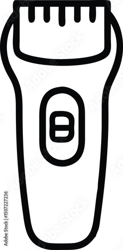 Beard Trimmer Icon Vector – Minimalist Electric Grooming Tool Symbol for Precision Shaving and Styling