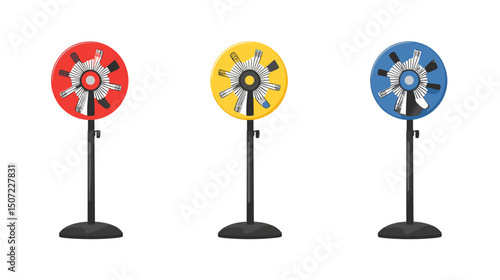 Isolated Red Yellow and Blue Wheel of Fortune on White Background for Games and Events