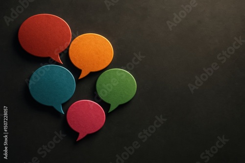 Colorful Speech Bubbles on Dark Background