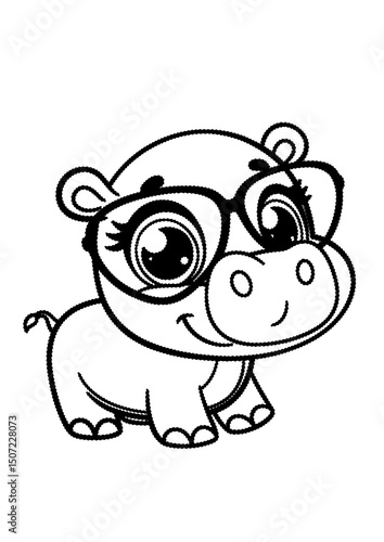 coloring page hippopotamus 