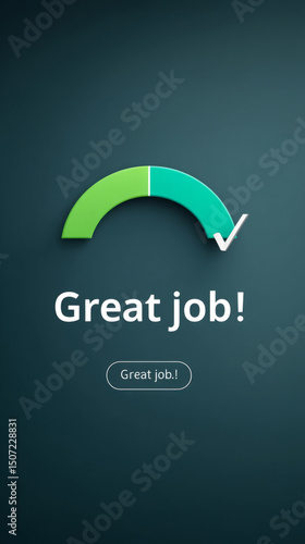 Online education achievement concept with progress bar completion and motivational message