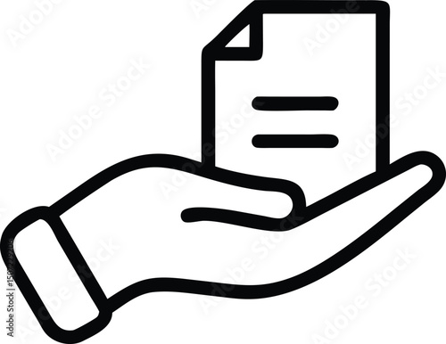 Handover File Icon Vector – Ownership Transfer, Legal Agreement, and Business Document Illustration