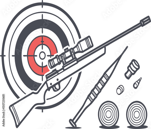 Target and Crosshair Vector Set – Bullseye and Aiming Sight Illustration