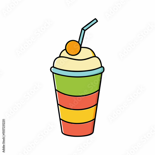 ice cream with straw