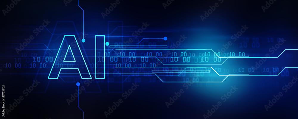 Obraz premium 2d illustration Artificial Intelligence (AI) concept 