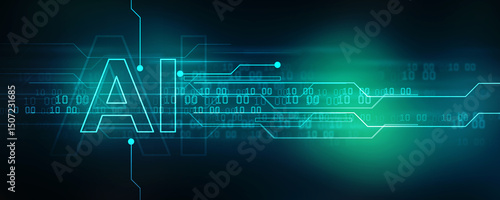 2d illustration Artificial Intelligence (AI) concept
