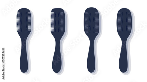 Dark Navy Pixelated Spoons Standing on White Background Kitchenware Tools