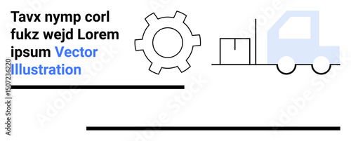 Gear and forklift loading boxes represent machinery, logistics, cargo management, and industrial operations. Ideal for business, manufacturing, delivery services, automation, and a simple landing