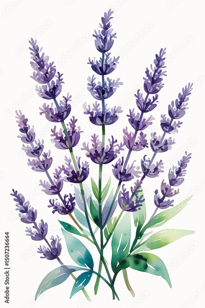 Obraz premium lavender flowers on white background