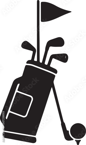 Golf Equipment Clubs, Bag, and Ball - A Classic Sport Silhouette
