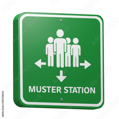 Muster station for emergency assembly of crew or passengers.