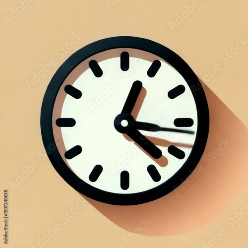 Illustration of Clock with Spinning Hands – Surreal Time Concept