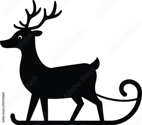 deer with a red ribbon