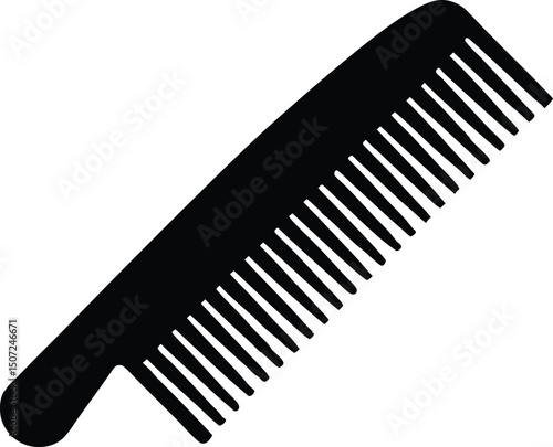 Wooden comb silhouette vector, Barber comb silhouette vector style, hair comb icon silhouette. vector illustration
