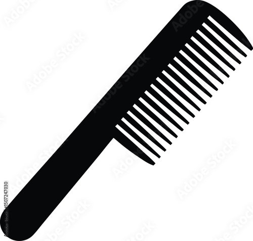 Wooden comb silhouette vector, Barber comb silhouette vector style, hair comb icon silhouette. vector illustration