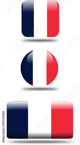set 3d look Flag of france