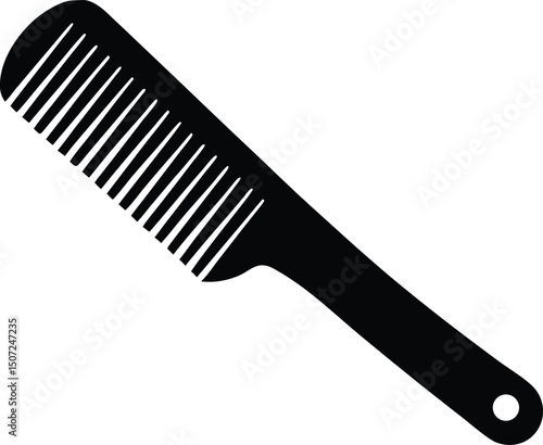 Wooden comb silhouette vector, Barber comb silhouette vector style, hair comb icon silhouette. vector illustration