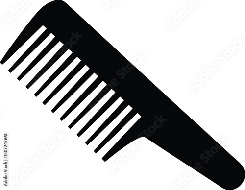 Wooden comb silhouette vector, Barber comb silhouette vector style, hair comb icon silhouette. vector illustration