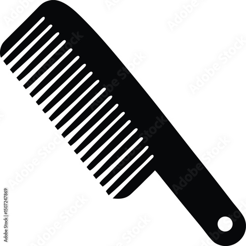 Wooden comb silhouette vector, Barber comb silhouette vector style, hair comb icon silhouette. vector illustration