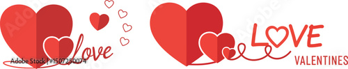 Romantic Love Heart Vector – Valentine's Day Symbols on Isolated Background for Cards, Gifts, and Digital Art
