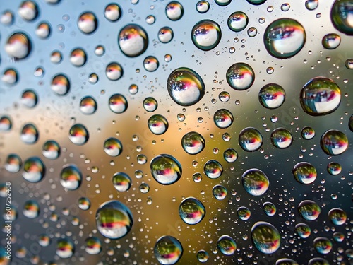 drops of water on a glass