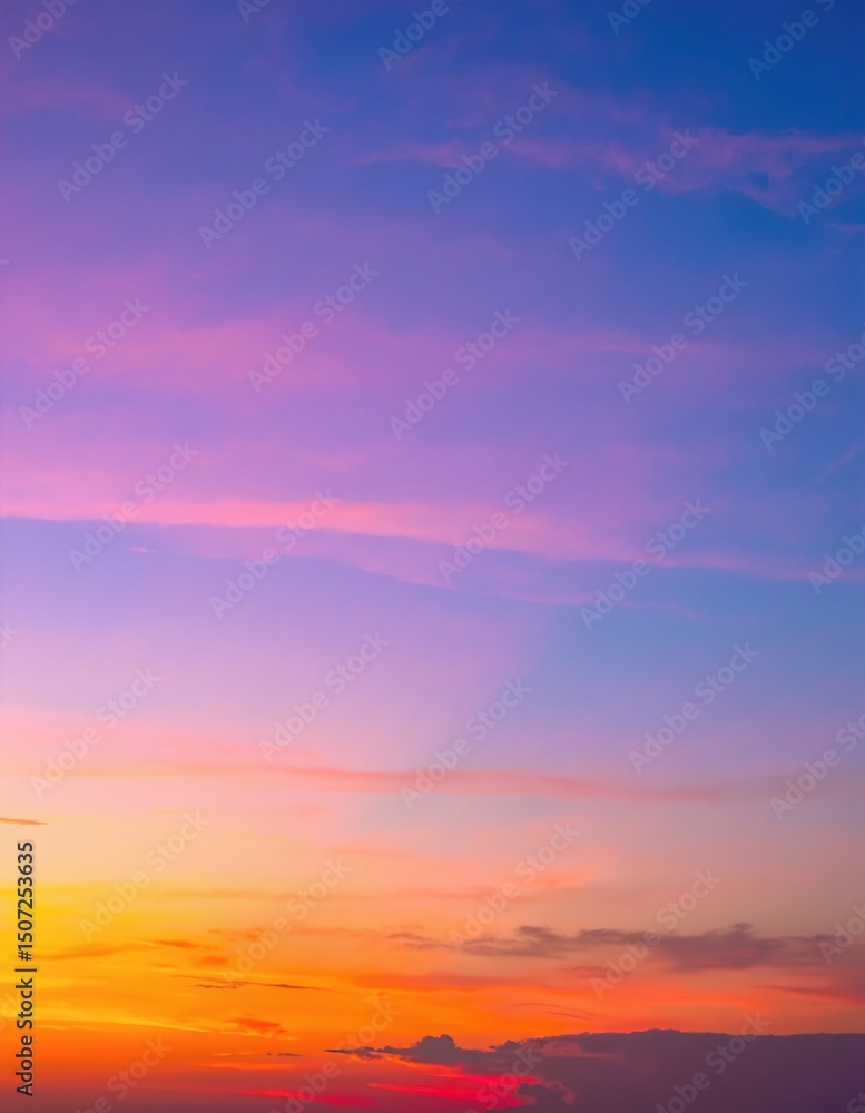 Obraz premium A vibrant blue sky stretches overhead, dotted with fluffy white clouds that drift lazily, creating a serene and peaceful atmosphere.