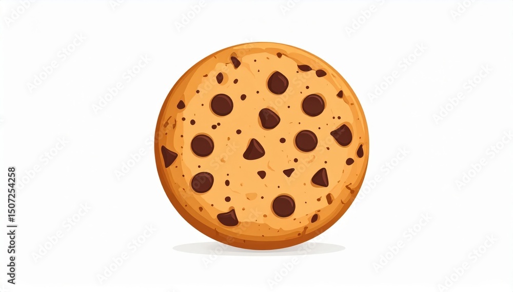 Obraz premium Chocolate Chip Cookie Illustration