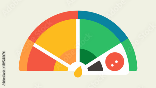 Nutrition Meter A colorful dial indicating daily nutrient intake balance with slices showing carbohydrates proteins and fats and an alert sign if any nutrients are lacking.