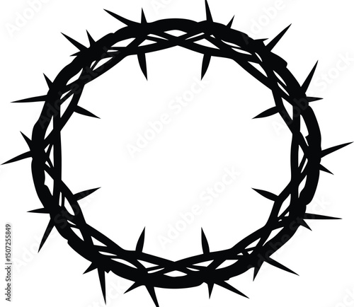 Jesus Christ crown of thorns vector, Black crown of thorns Eps isolated vector illustration