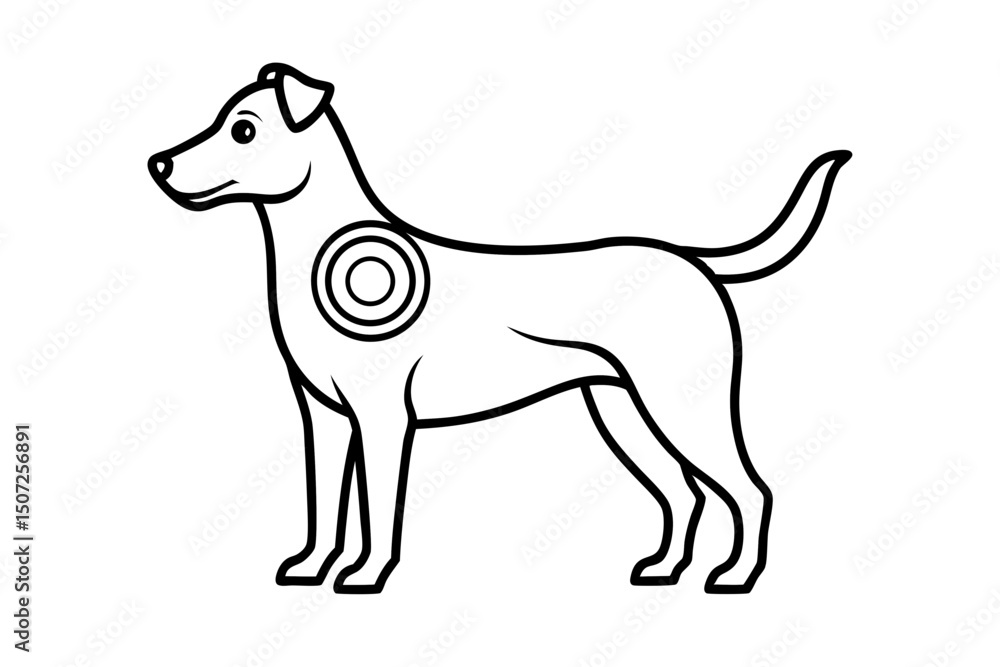 Fototapeta premium vector line art a dog lassie 