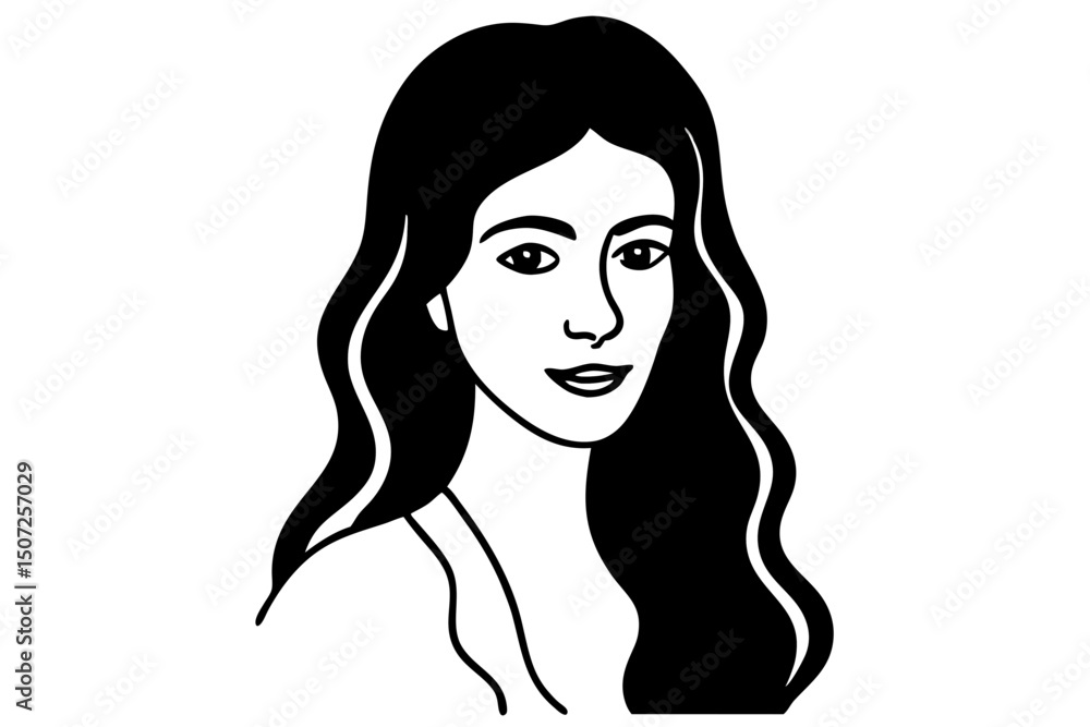 a woman line art face a woman line art face