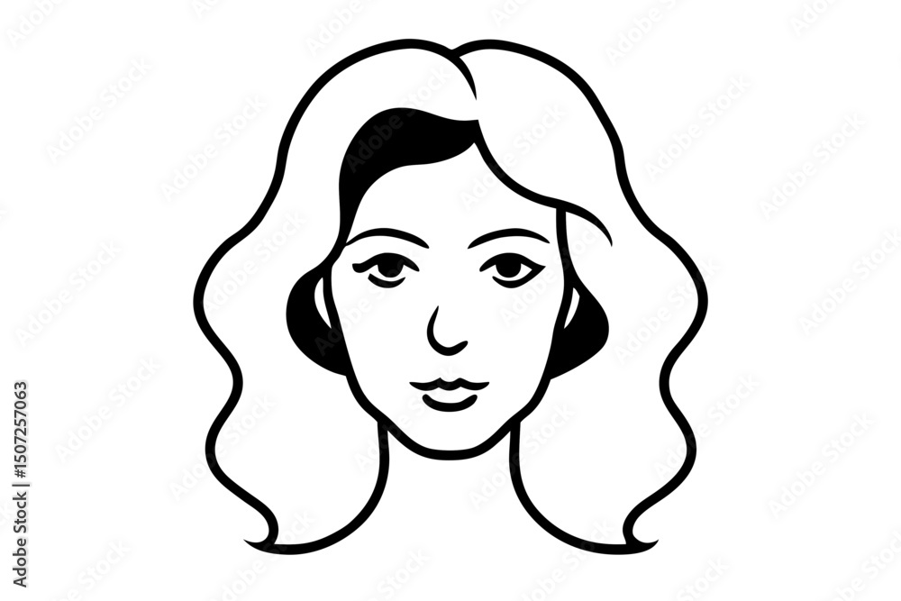 a woman line art face a woman line art face