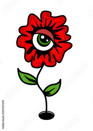 illustration of a flower with an eye