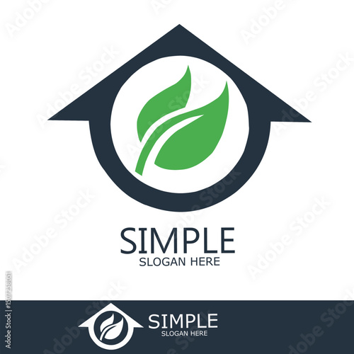 eco friendly house logo for environmental preservation
