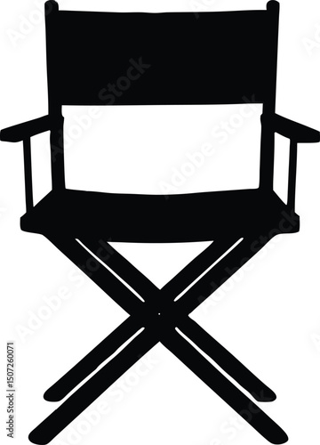 Director Chair Silhouette Vector, 
Simple Sun lounger Silhouette,Patio chair silhouette vector illustration