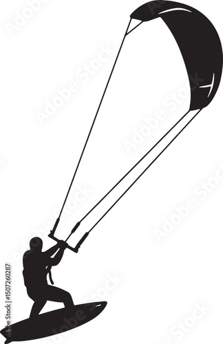 Kitesurfing Silhouette Action, Adventure, and the Thrill of Water Sports
