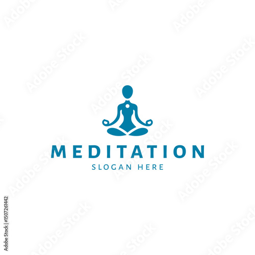 vector illustration of meditation logo design