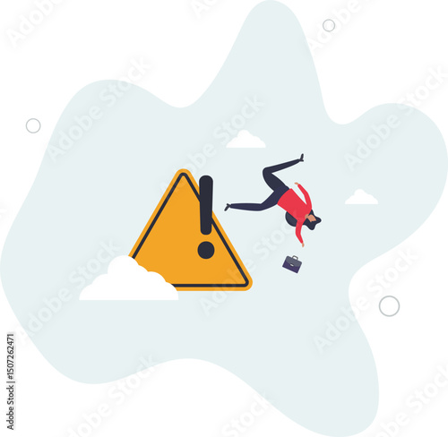 Mistake caution, business risk or problem warning, failure prevention or avoid danger concept. character life .