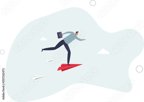 Leadership to guide team direction lead to success, determination or decision to motivate team, power to control or influence people concept. character life .
