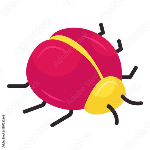 A colored design icon of bug