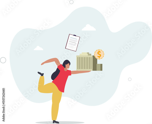 Character reduce energy consumption at home by unplugging appliances and using energy saving light bulb. character life .