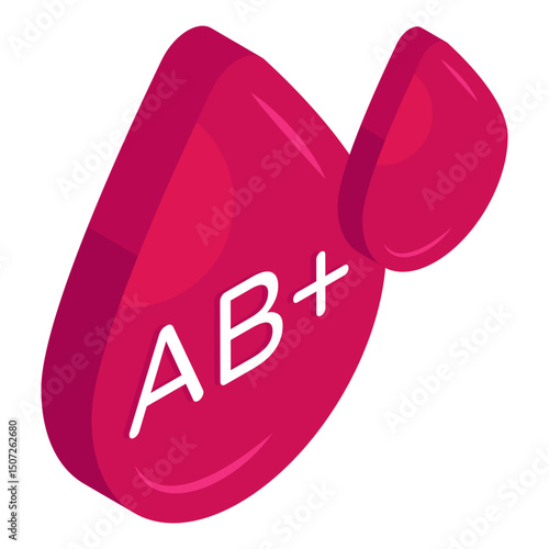 Droplets showcasing AB+ blood group icon