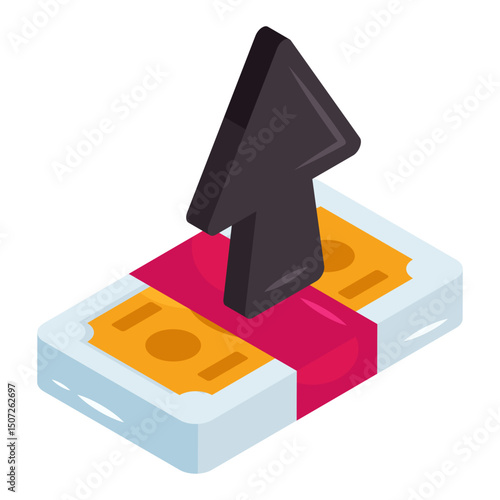 A colored design icon of inflation 